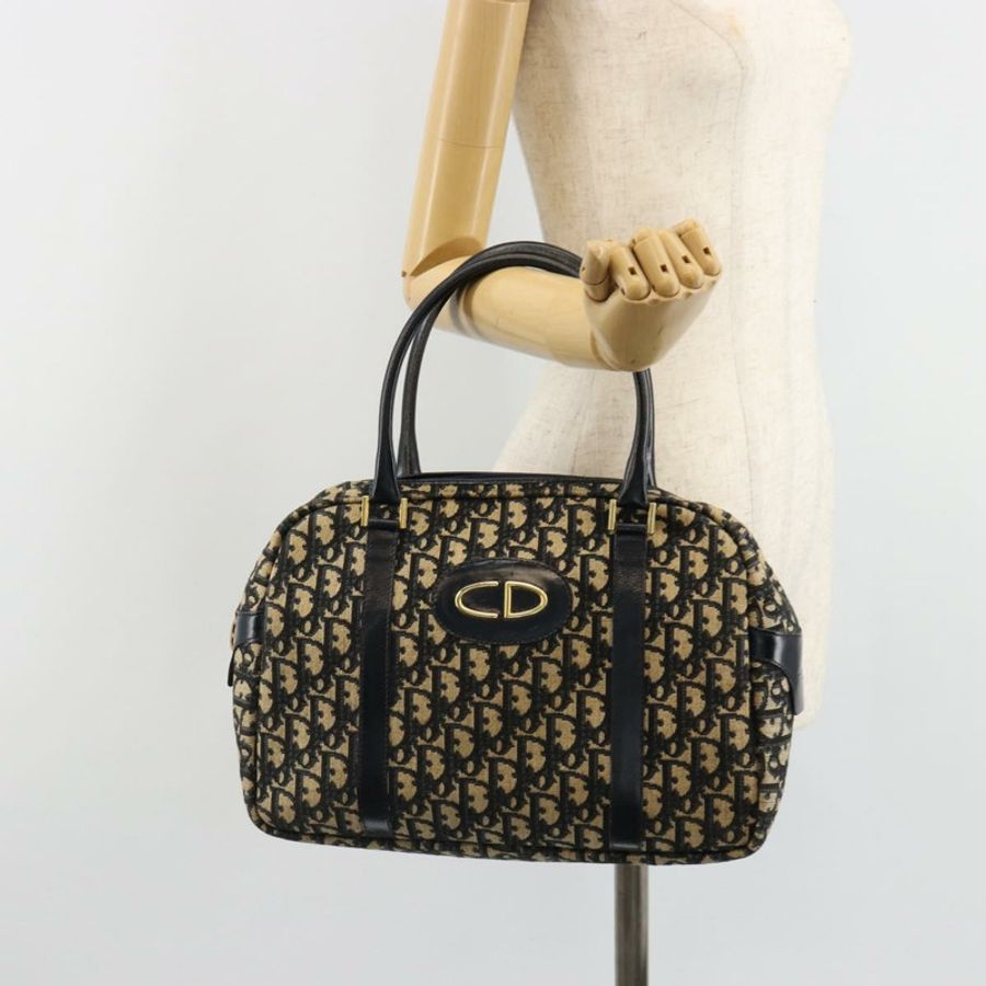 【日本直送】Christian Dior Trotter帆布迷你波士頓包 海軍藍 金色 正品 187362A-21