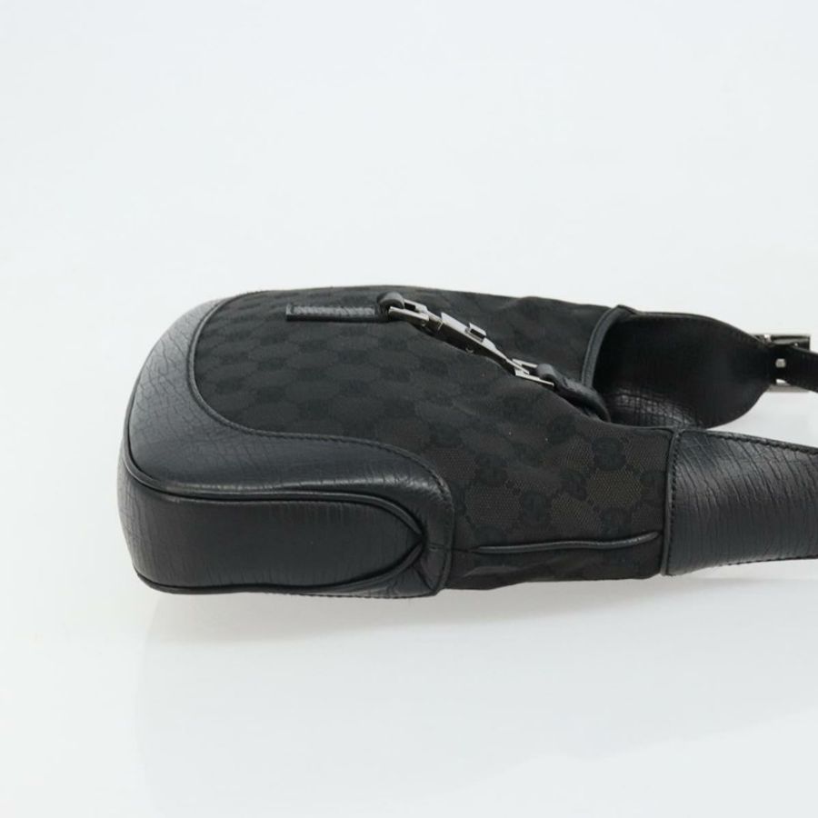 【日本直送】GUCCI GG帆布Jackie肩背包 黑色 銀色 00963 正品 186211V-2