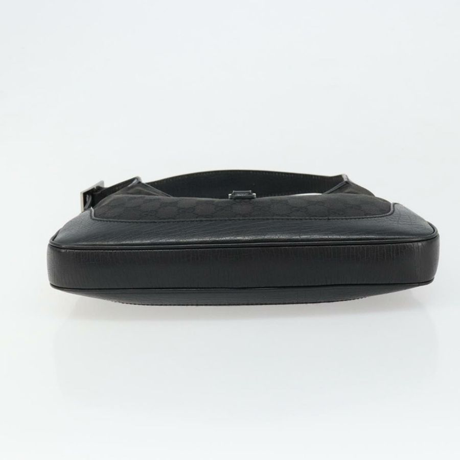 【日本直送】GUCCI GG帆布Jackie肩背包 黑色 銀色 00963 正品 186211V-4