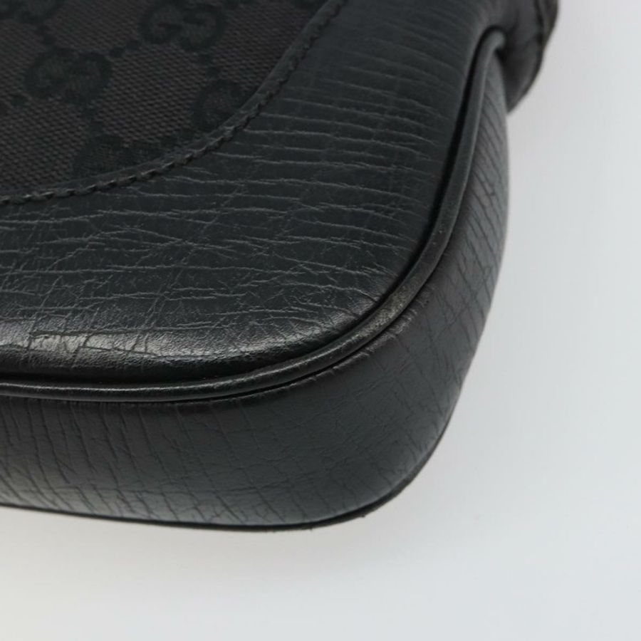 【日本直送】GUCCI GG帆布Jackie肩背包 黑色 銀色 00963 正品 186211V-8