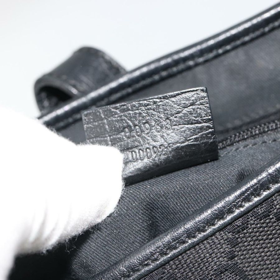 【日本直送】GUCCI GG帆布Jackie肩背包 黑色 銀色 00963 正品 186211V-10
