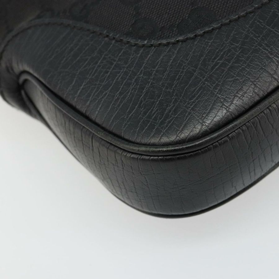 【日本直送】GUCCI GG帆布Jackie肩背包 黑色 銀色 00963 正品 186211V-13