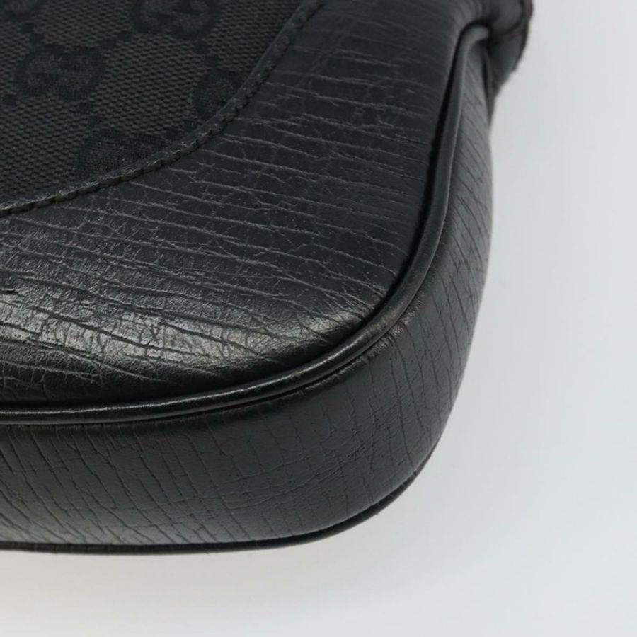 【日本直送】GUCCI GG帆布Jackie肩背包 黑色 銀色 00963 正品 186211V-14