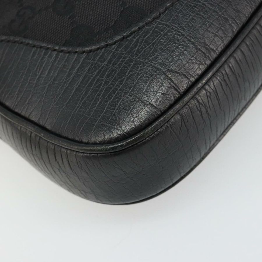 【日本直送】GUCCI GG帆布Jackie肩背包 黑色 銀色 00963 正品 186211V-15
