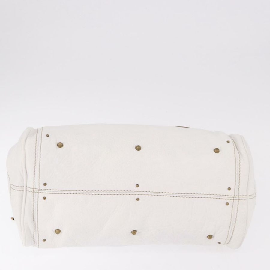 【日本直送】Chloe Paddington 手提包 皮革 白色 金 銀色 正品 187633V-4