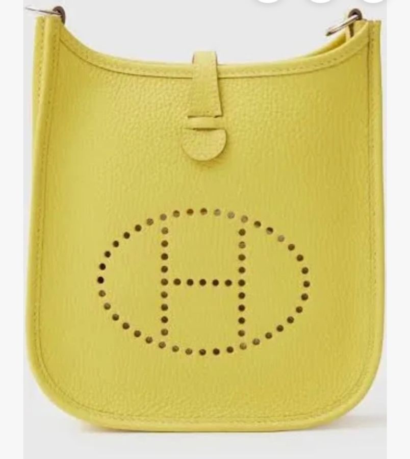 HERMES Mini Evelyne 16/檸檬🍋黃銀扣 (愛馬仕迷你伊芙琳~斜挎包)-1