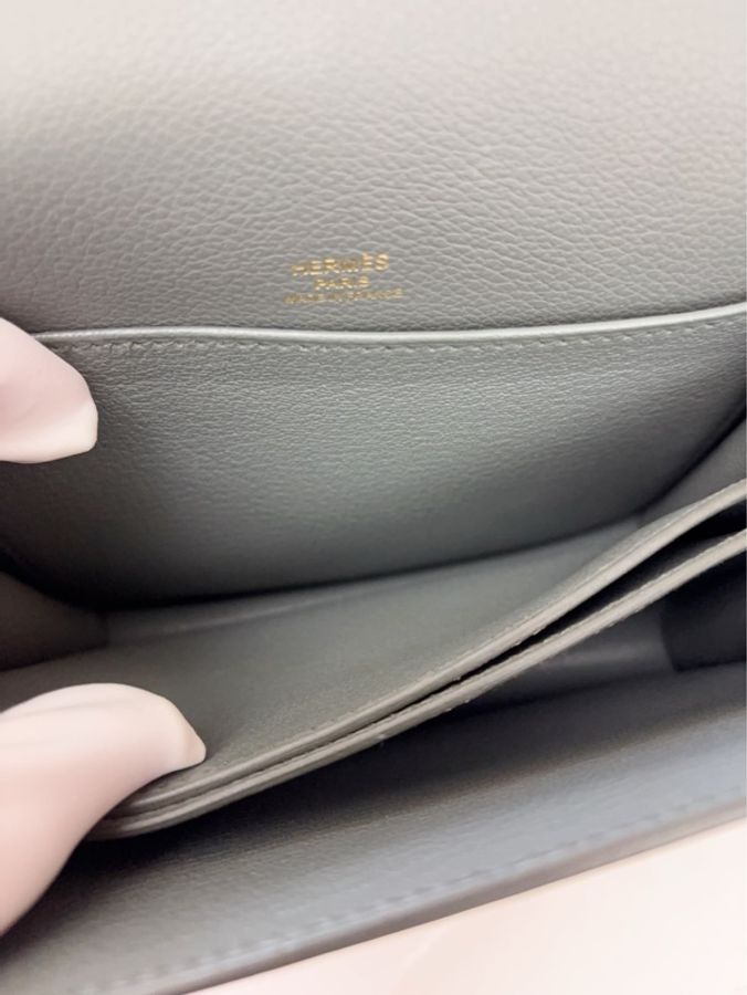 🌈Hermes💚Mini Roulis 19💚61杏仁綠金扣🌈 有單🌟98新🌟Evercolor皮🌟miniroulis🌟roulis🌟豬鼻子🌟愛馬仕🌟-4