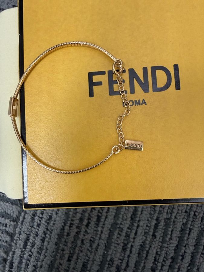Fendi 雙F logo 異材質拼接手環手鏈-1