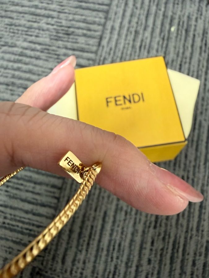Fendi 雙F logo 異材質拼接手環手鏈-5