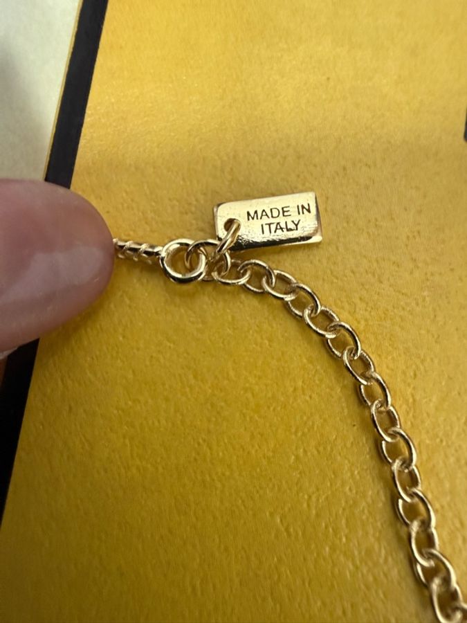 Fendi 雙F logo 異材質拼接手環手鏈-8