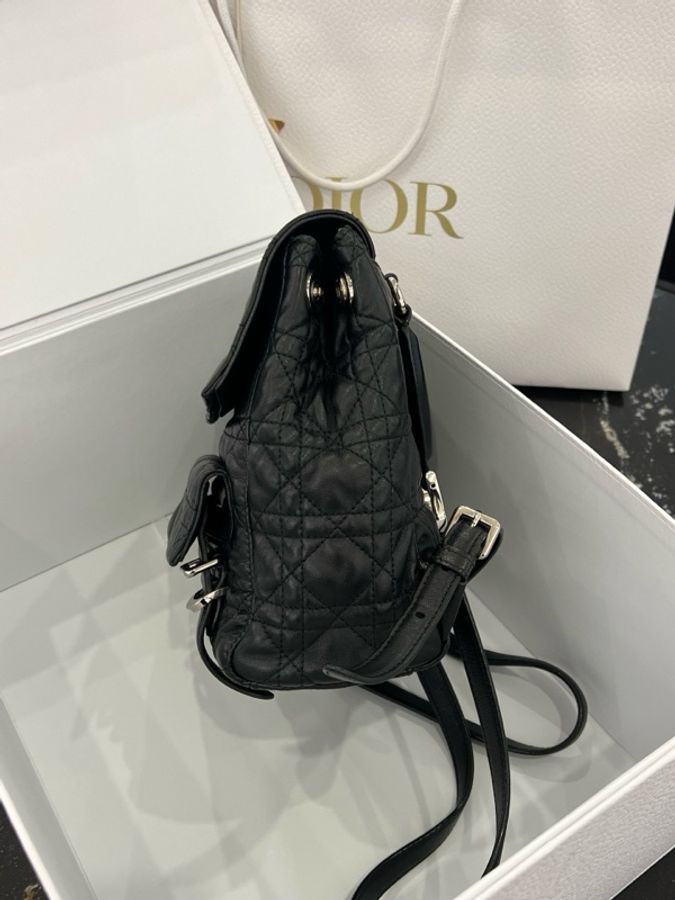 迪奧/Dior Stardust 黑銀菱格紋雙肩包-2