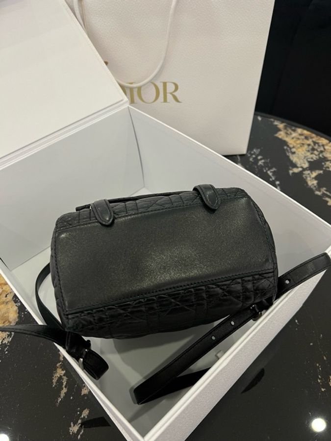迪奧/Dior Stardust 黑銀菱格紋雙肩包-4