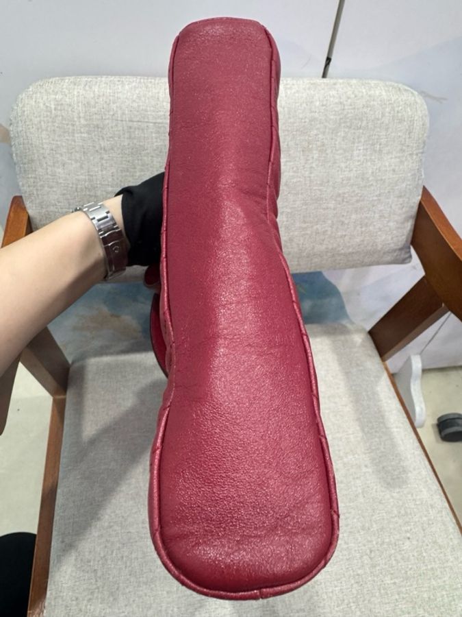 Gucci marmont 雙G牛皮單肩包/tote 紅金色-2