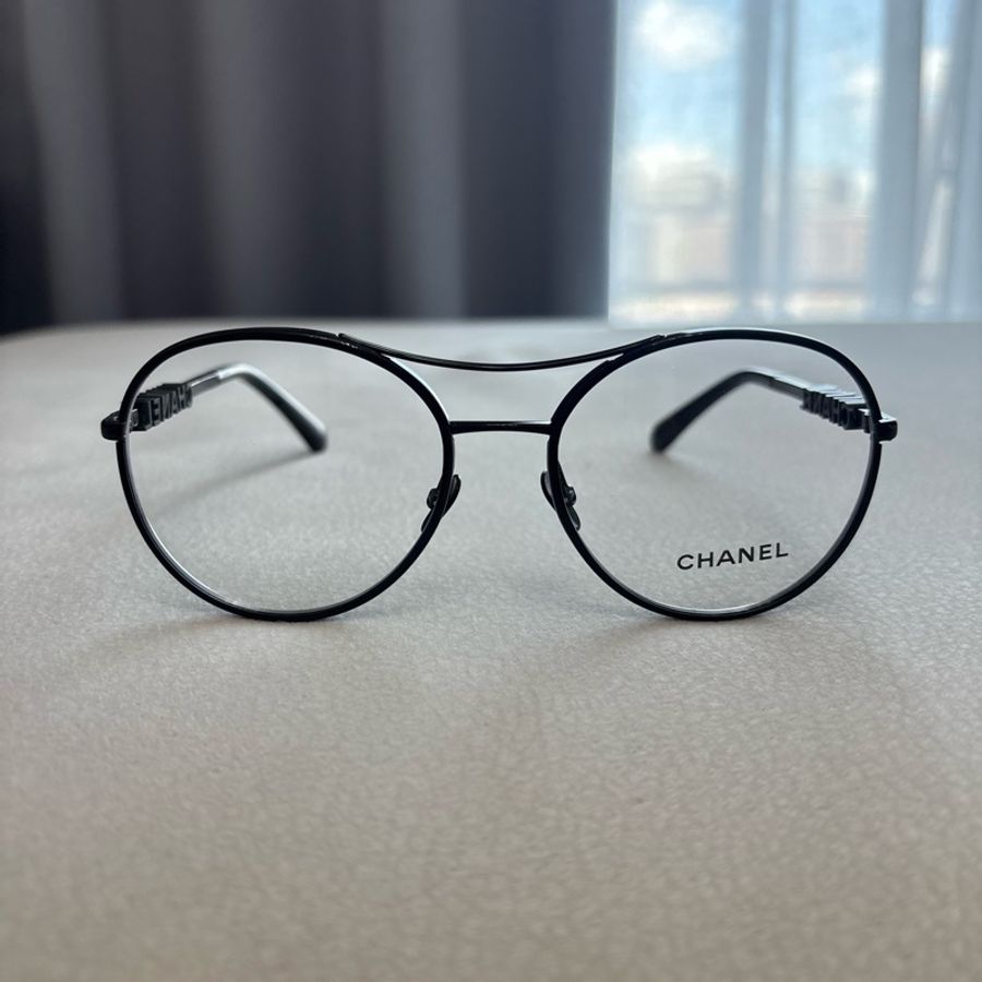 Chanel 香奈兒金屬飛官光學眼鏡2214 金屬黑字母-0