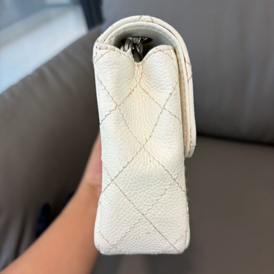 香奈兒/Chanel 白色荔枝皮法棍包-2
