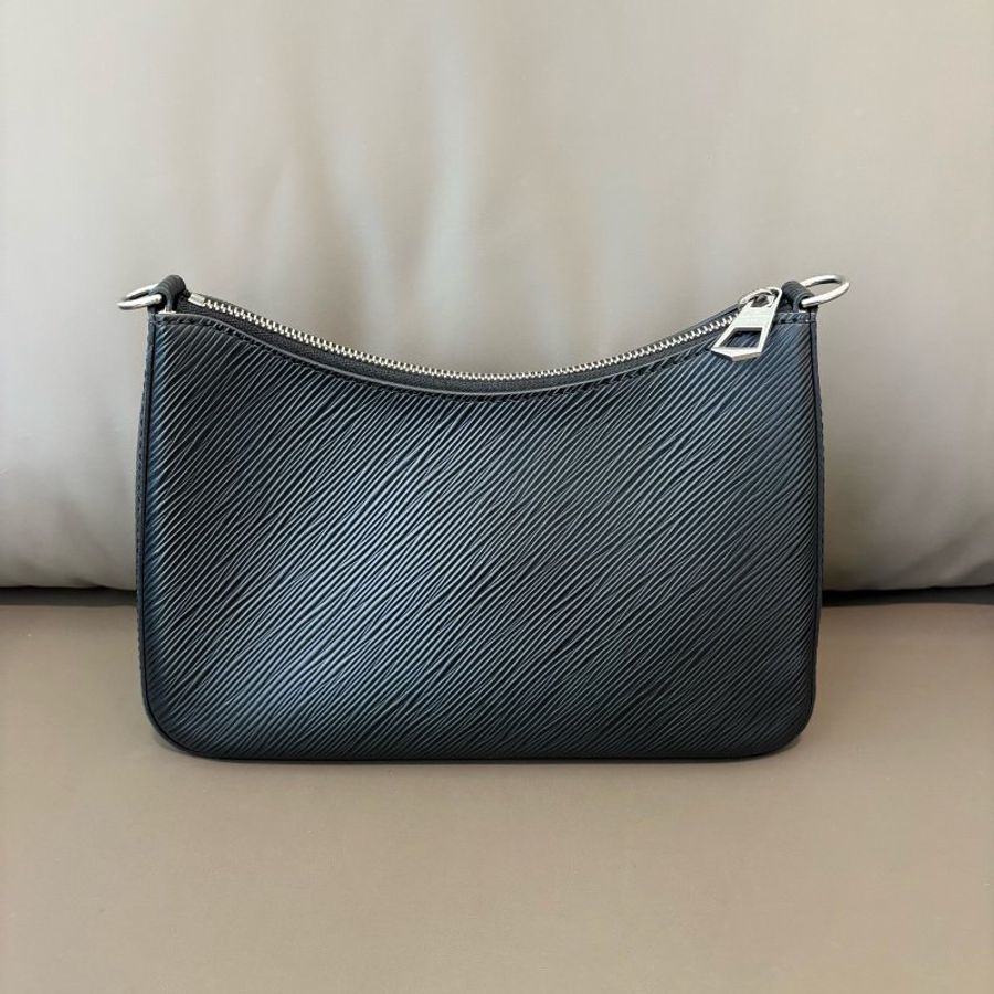 芯片款 路易威登/Louis Vuitton Marelle黑色水波紋腋下包-6