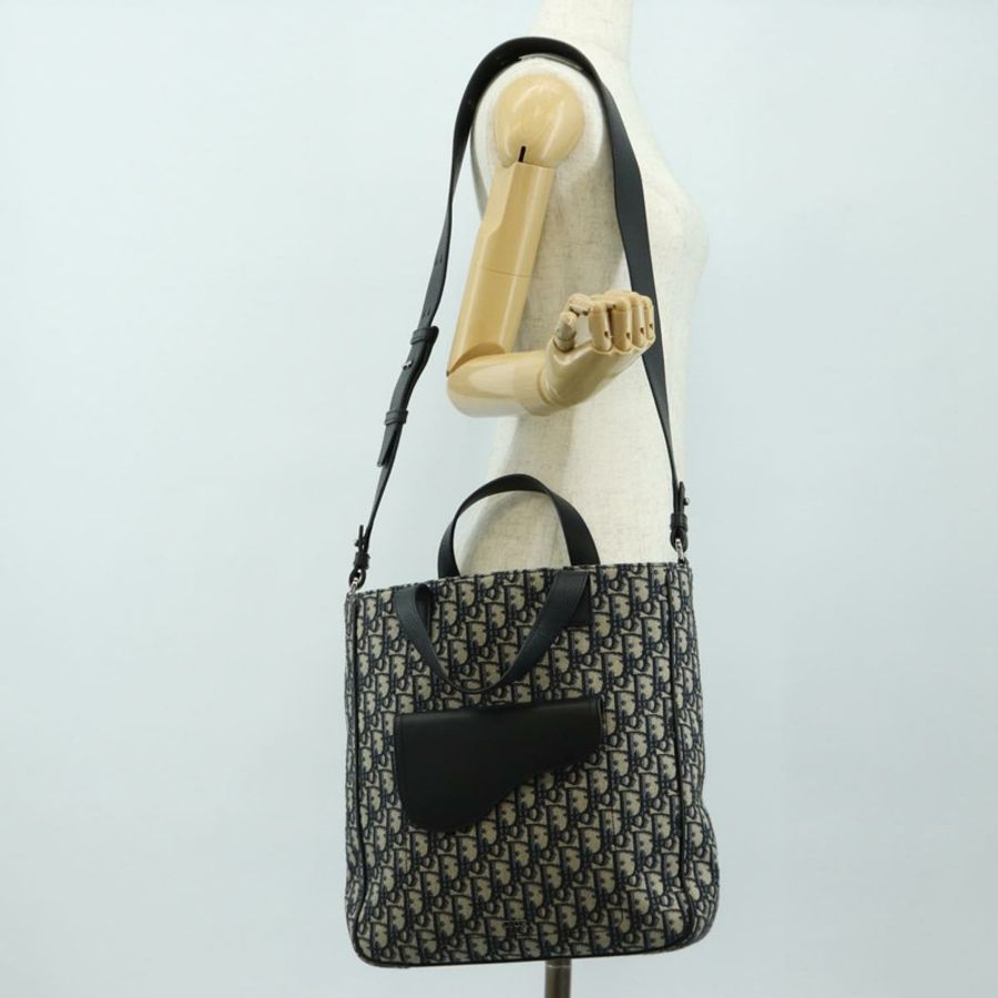 【日本直送】Christian Dior Trotter帆布手提包 2way Navy Silver Auth ki6683SAM-27