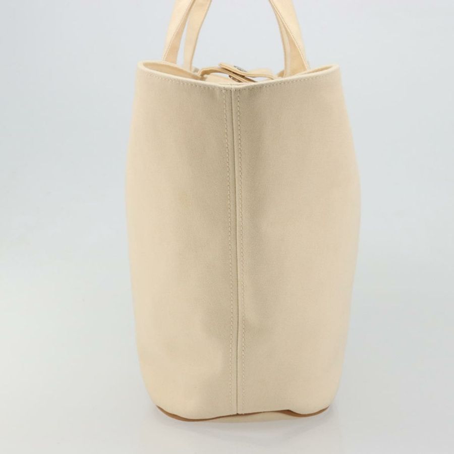 【日本直送】愛馬仕 Paniered Plage MM 手袋 帆布 米色 銀色 正品 ka4782A-3