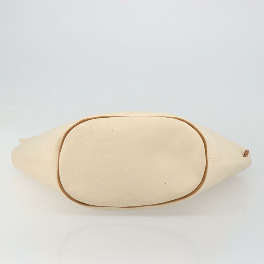 【日本直送】愛馬仕 Paniered Plage MM 手袋 帆布 米色 銀色 正品 ka4782A-4