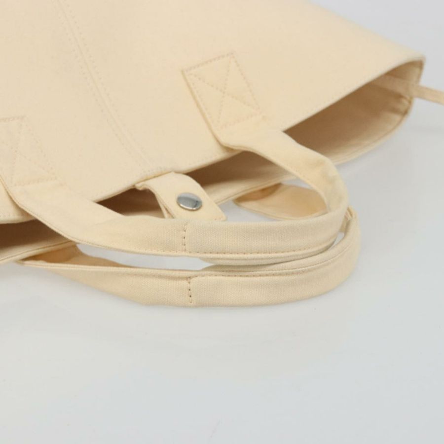 【日本直送】愛馬仕 Paniered Plage MM 手袋 帆布 米色 銀色 正品 ka4782A-6