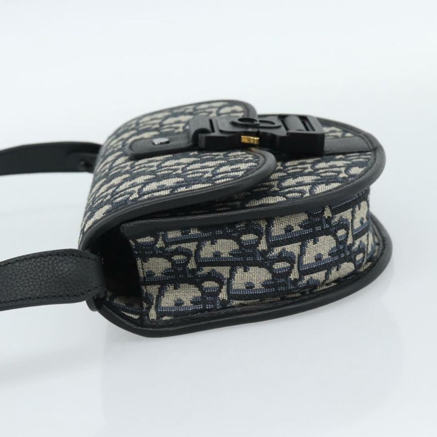 【日本直送】Christian Dior Trotter帆布Gallop單肩包,海軍藍/銀色,正品,貨號186228SM-2