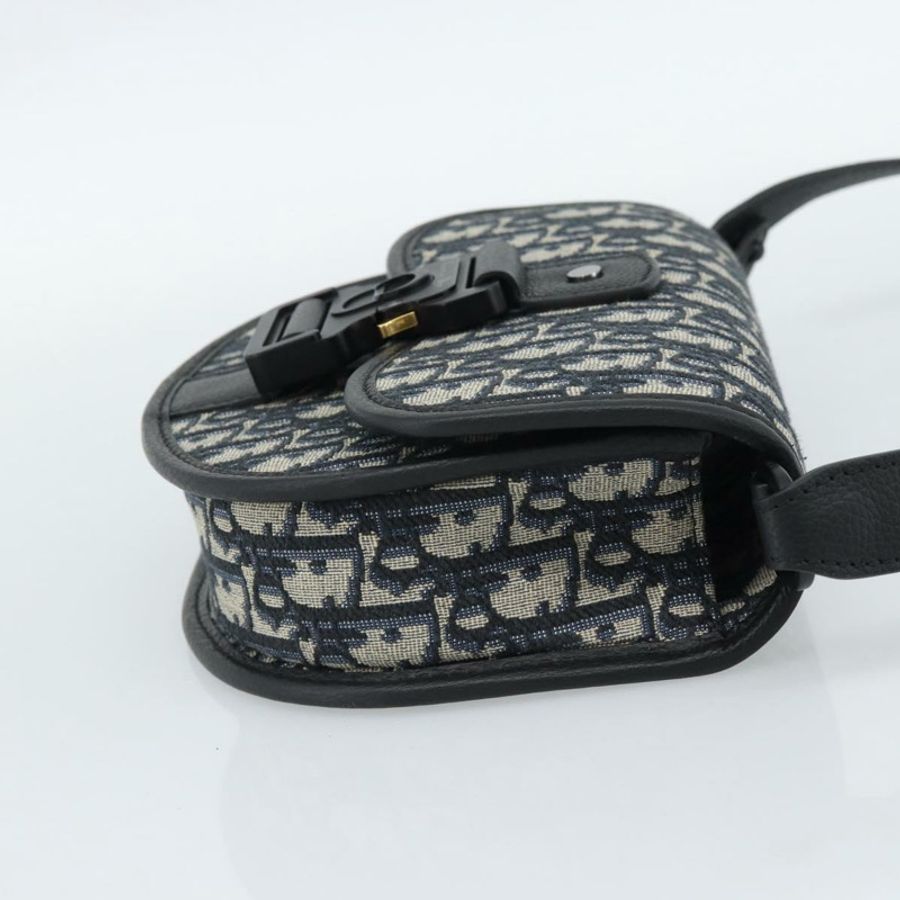 【日本直送】Christian Dior Trotter帆布Gallop單肩包,海軍藍/銀色,正品,貨號186228SM-3