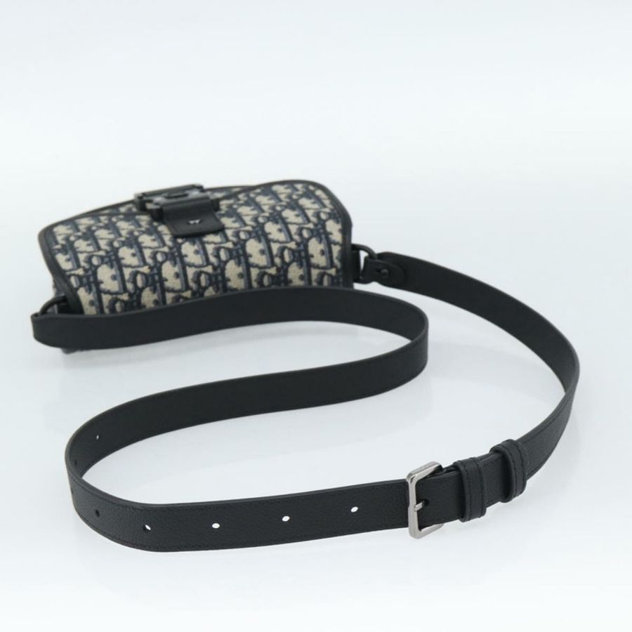 【日本直送】Christian Dior Trotter帆布Gallop單肩包,海軍藍/銀色,正品,貨號186228SM-6