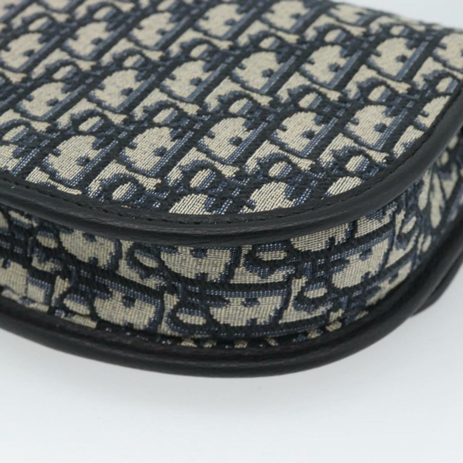 【日本直送】Christian Dior Trotter帆布Gallop單肩包,海軍藍/銀色,正品,貨號186228SM-15