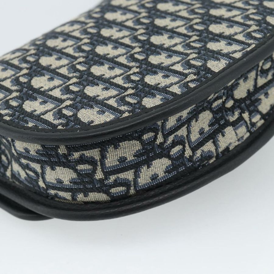 【日本直送】Christian Dior Trotter帆布Gallop單肩包,海軍藍/銀色,正品,貨號186228SM-16
