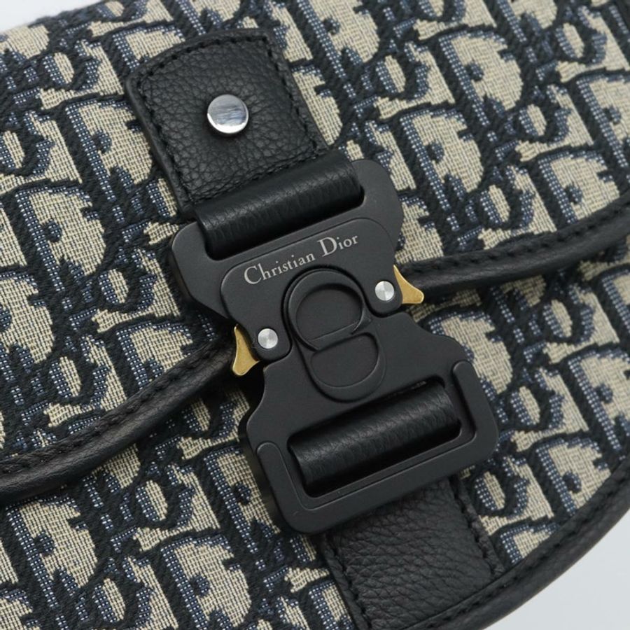 【日本直送】Christian Dior Trotter帆布Gallop單肩包,海軍藍/銀色,正品,貨號186228SM-17