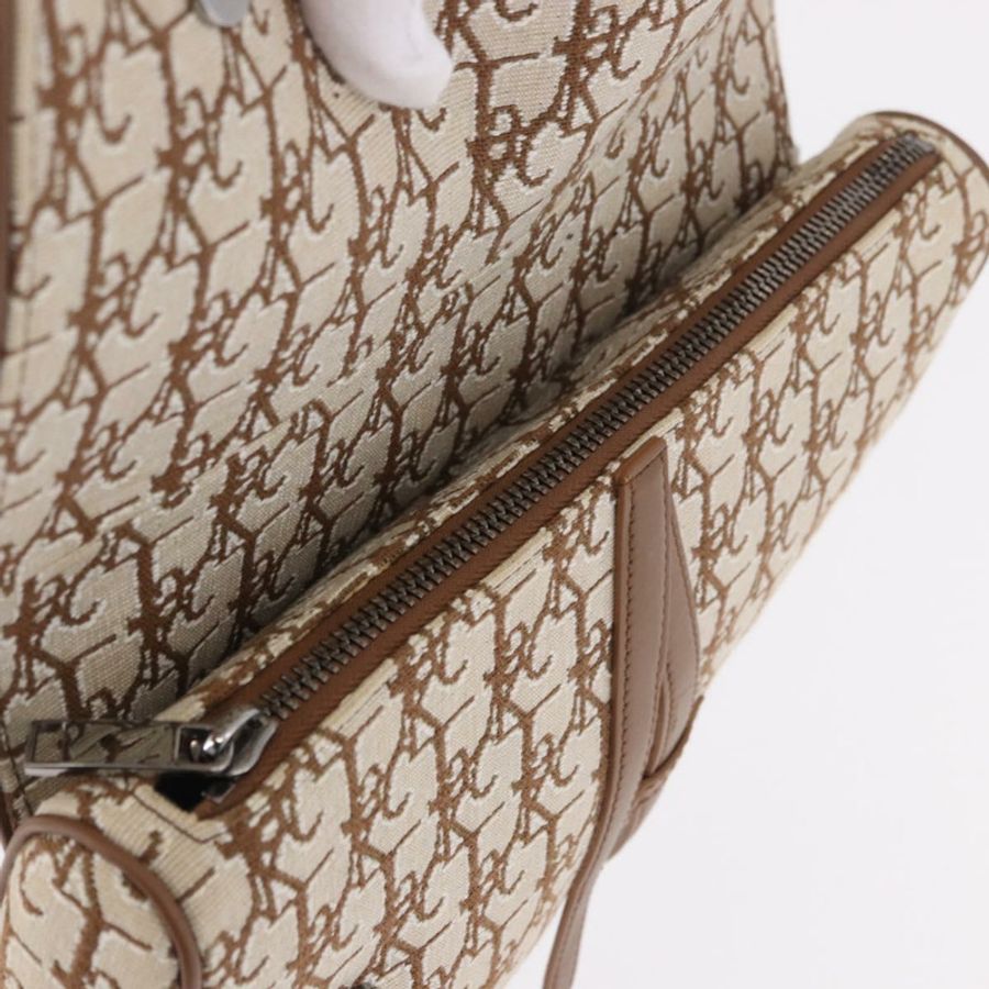 【日本直送】Christian Dior Trotter帆布馬鞍肩背包 米色 銀色 正品 187508SAM-8
