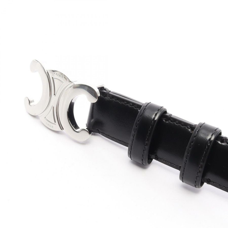 CELINE 中型 Triomphe 25mm SHW 皮帶 45AKA3A0138SI100 黑色皮革 #100 全新 男士-1