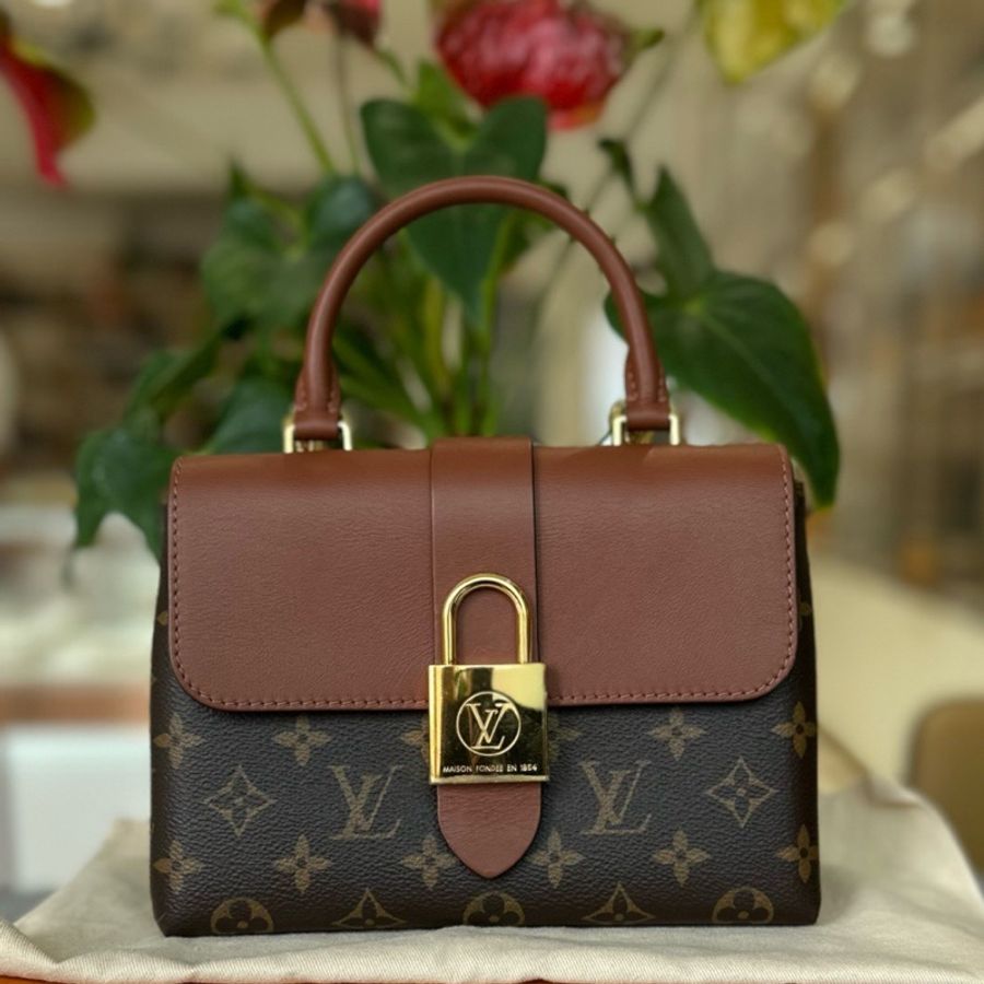 Louis Vuitton路易威登 焦糖鎖頭 芯片 BB Monogram 塗層帆布和光滑牛皮-0