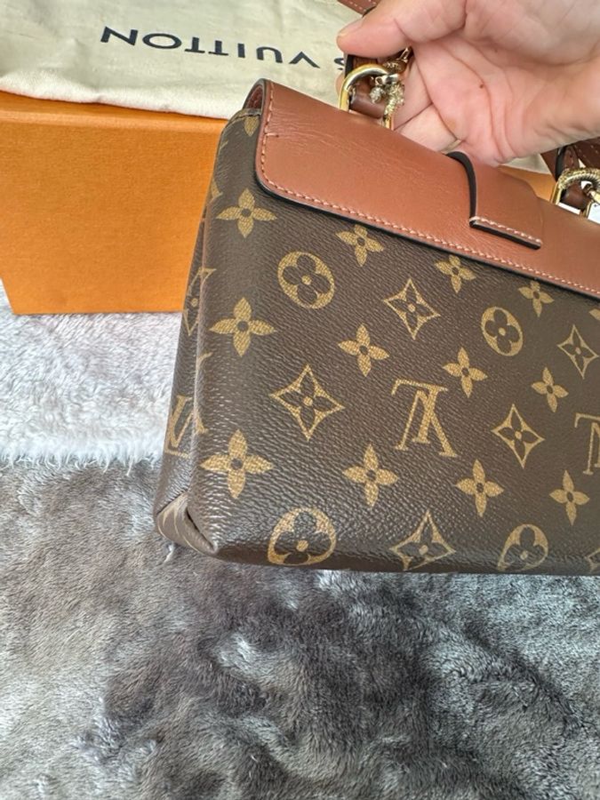 Louis Vuitton路易威登 焦糖鎖頭 芯片 BB Monogram 塗層帆布和光滑牛皮-8