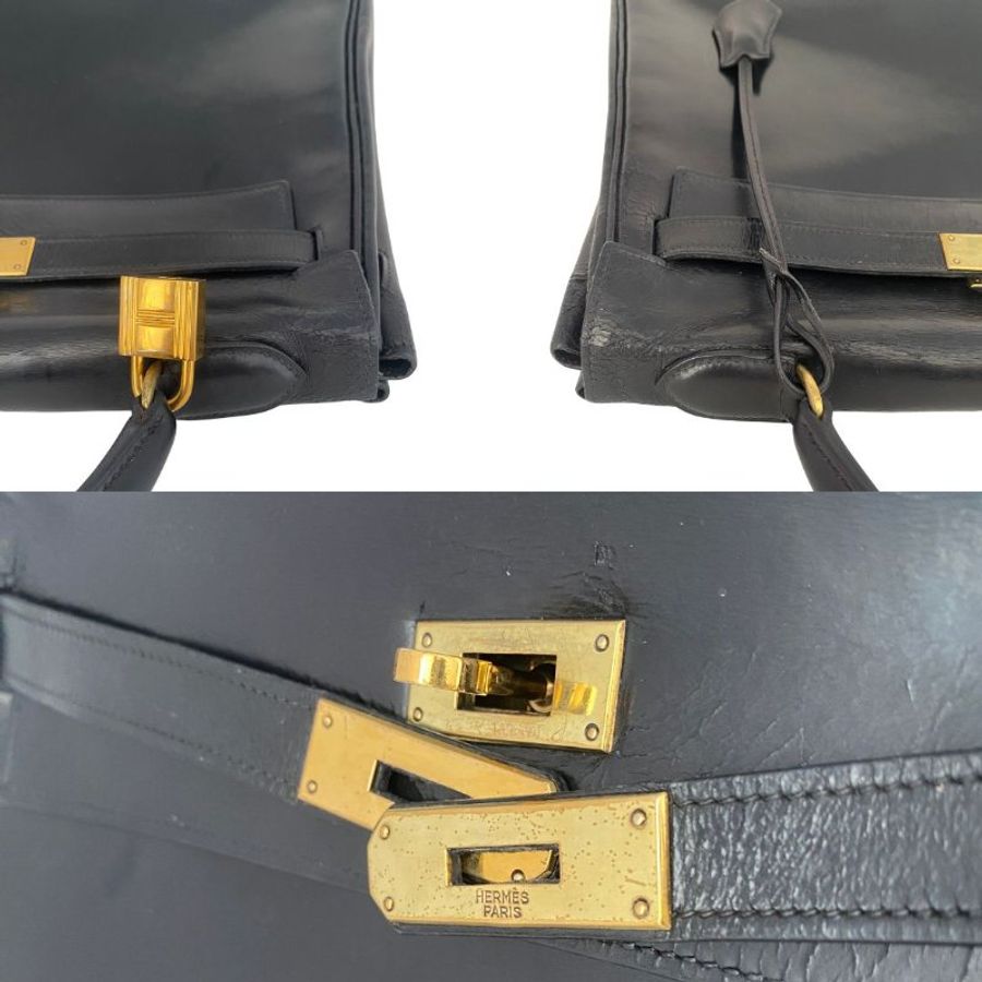 愛馬仕 Hermes Kelly 32 Retourne Box Calf 黑色 金扣 GHW 凱莉32 復古中古-15