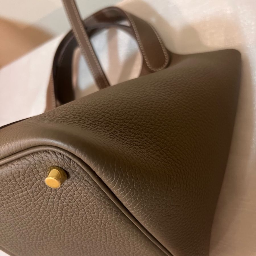 ෆ Hermes Picotin18愛馬仕菜籃子 大象灰金🐘🈶購證 金剛色❤️-19