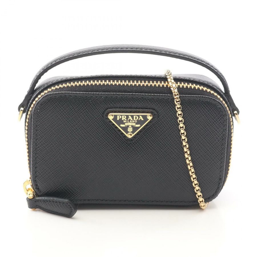 PRADA Saffiano 三角迷你鏈條斜背包 1NR025QHHF0002-0