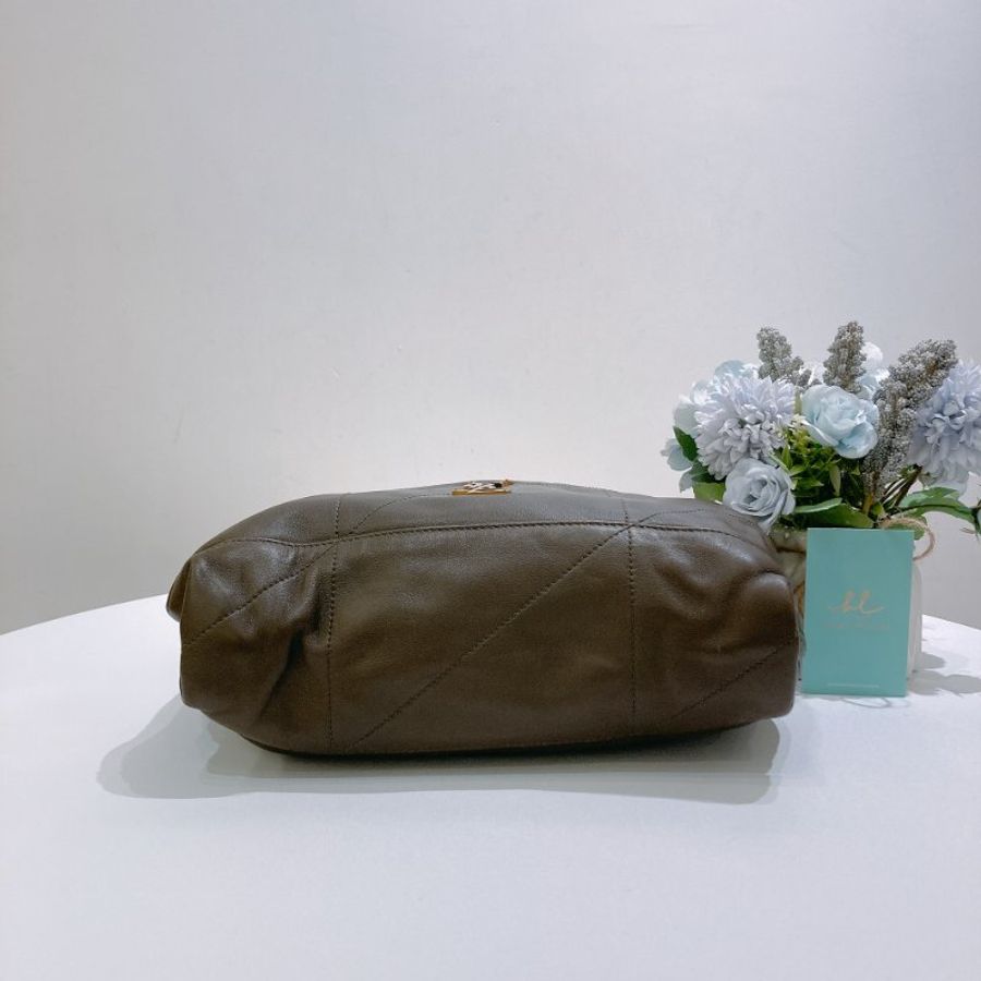 TW4901	Saint Laurent 聖羅蘭鍊帶單肩包包 Jamie Shopping Tote Bag Small Lambskin Dark Green-4