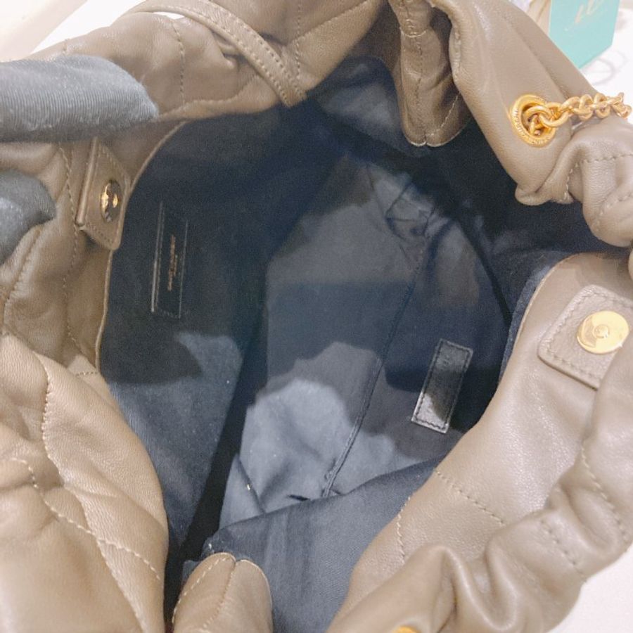 TW4901	Saint Laurent 聖羅蘭鍊帶單肩包包 Jamie Shopping Tote Bag Small Lambskin Dark Green-11