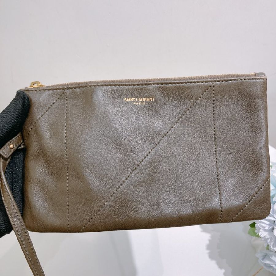 TW4901	Saint Laurent 聖羅蘭鍊帶單肩包包 Jamie Shopping Tote Bag Small Lambskin Dark Green-13