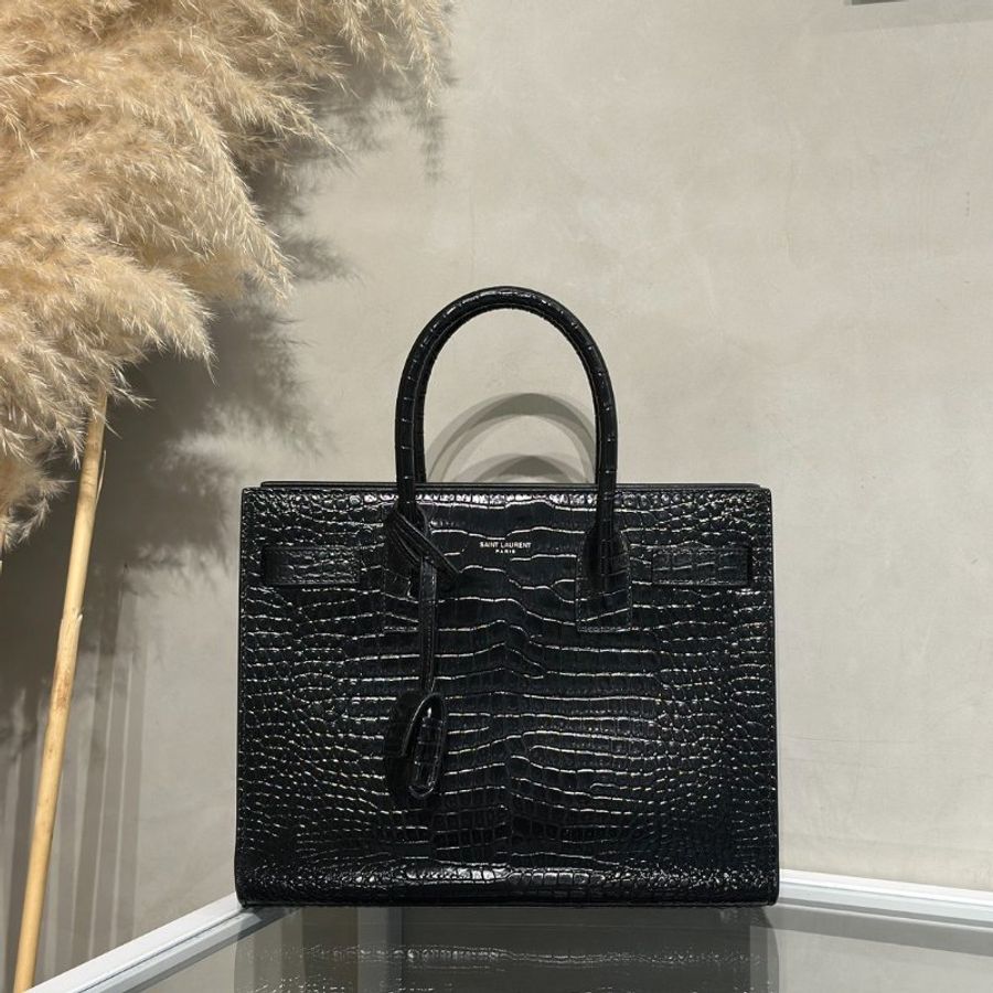 YSL Sac De Jour鱷魚壓紋手提斜背包-0