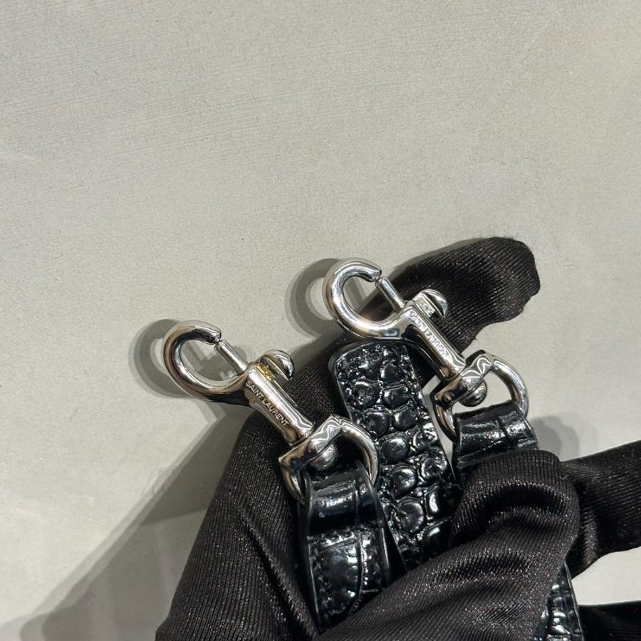YSL Sac De Jour鱷魚壓紋手提斜背包-12