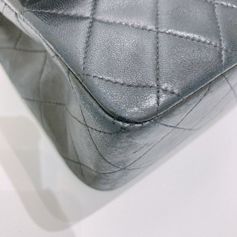 TW4902 Chanel 香奈兒中古小號經典雙翻蓋式鍊帶包包 Vintage Classic Double Flap Bag 23cm Lambskin Black x GHW-26