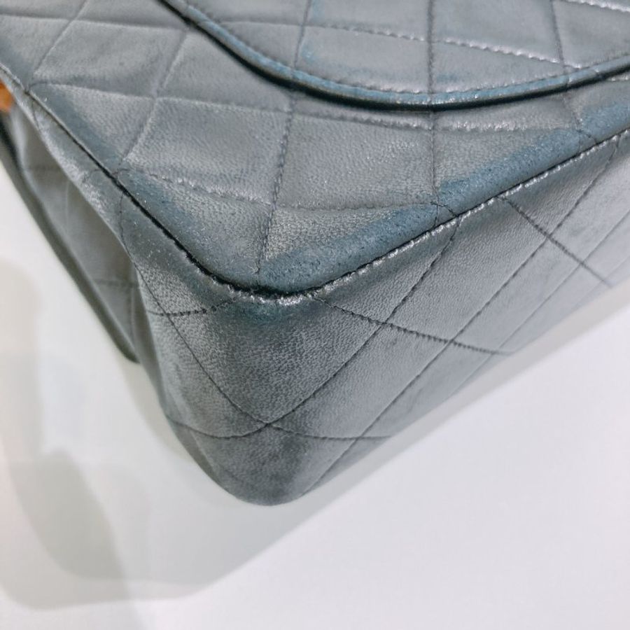 TW4902 Chanel 香奈兒中古小號經典雙翻蓋式鍊帶包包 Vintage Classic Double Flap Bag 23cm Lambskin Black x GHW-30