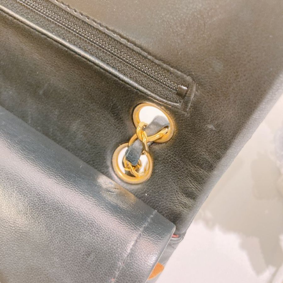 TW4902 Chanel 香奈兒中古小號經典雙翻蓋式鍊帶包包 Vintage Classic Double Flap Bag 23cm Lambskin Black x GHW-37