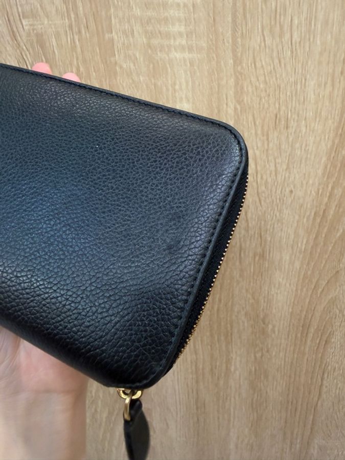 Balenciaga 黑牛皮金釦拉鍊12卡長夾-6