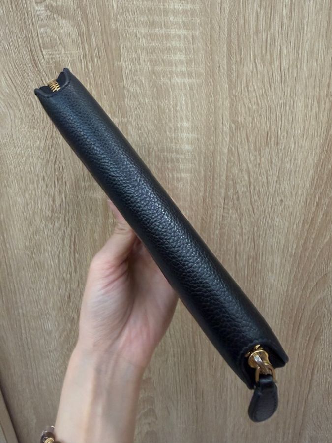 Balenciaga 黑牛皮金釦拉鍊12卡長夾-7