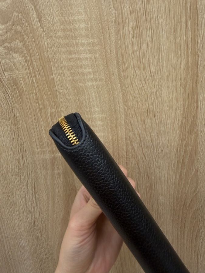 Balenciaga 黑牛皮金釦拉鍊12卡長夾-8