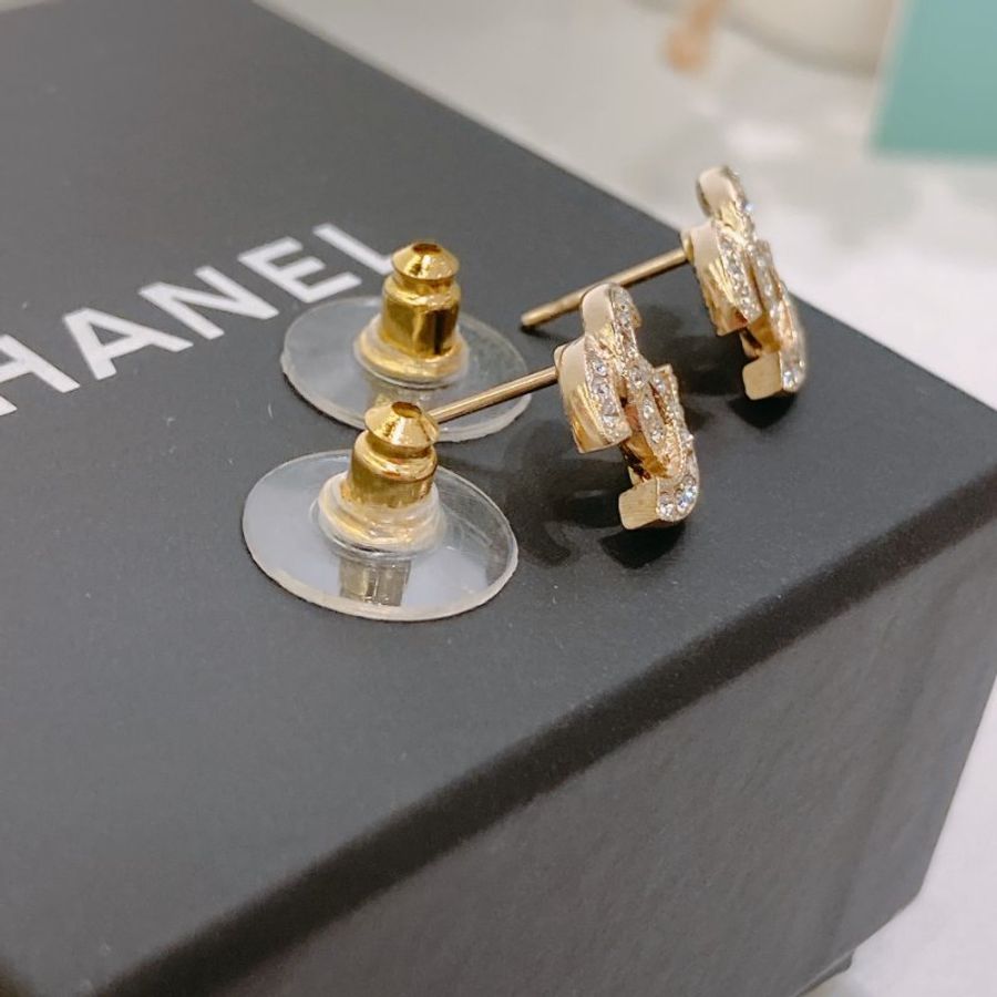 TW4903 Chanel 香奈兒經典迷你CC字耳環 Classic 1.2cm CC Logo Earrings Crystal x GHW-12