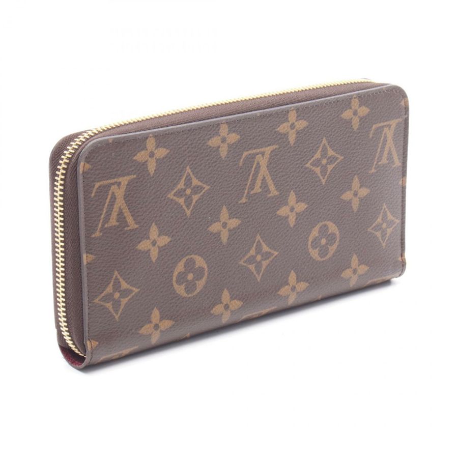 路易威登 Zippy 長版皮夾 M41895 Monogram 帆布 紫紅色 二手-1